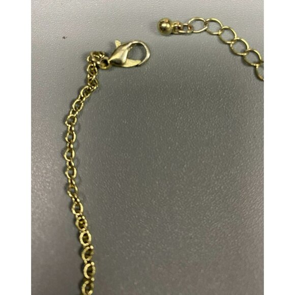 Elegant Vintage Delicate Rhinestone and Gold Tone Ankle Bracelet 8 1/2" to 10" l - Picture 3 of 4